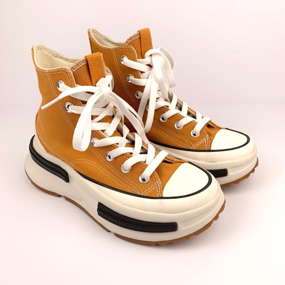 Converse Platform Sneakers in Orange and White